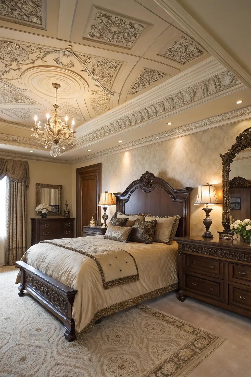 Introduce old-world appeal with plasterwork ceilings.