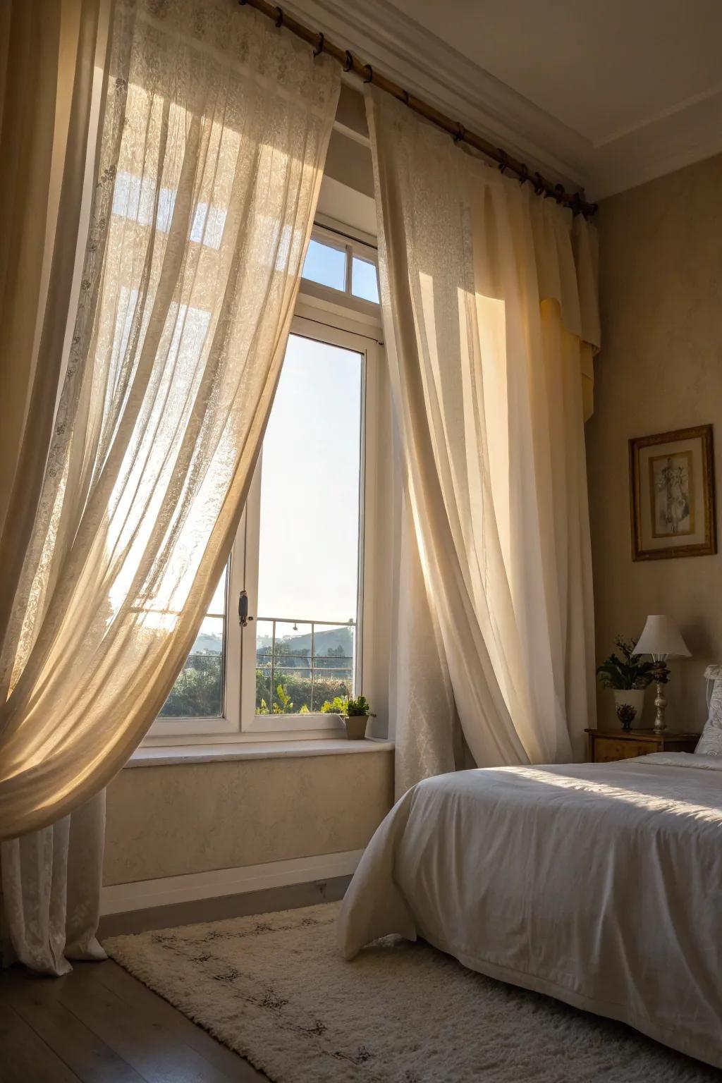 Drapes lend an air of sophistication to any space.