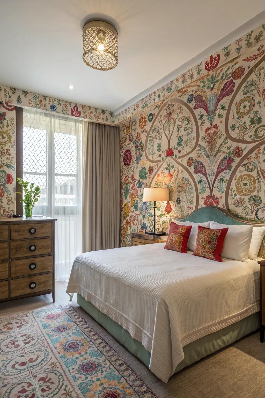 Wallpaper can make a bold and stylish statement in your bedroom.