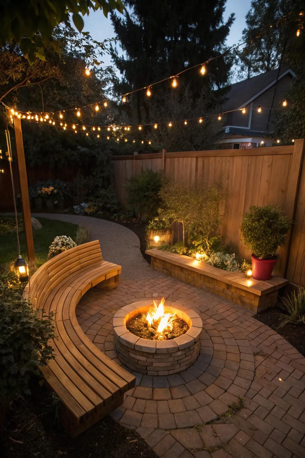 Curved benches provide comfort and stylish seating solutions.