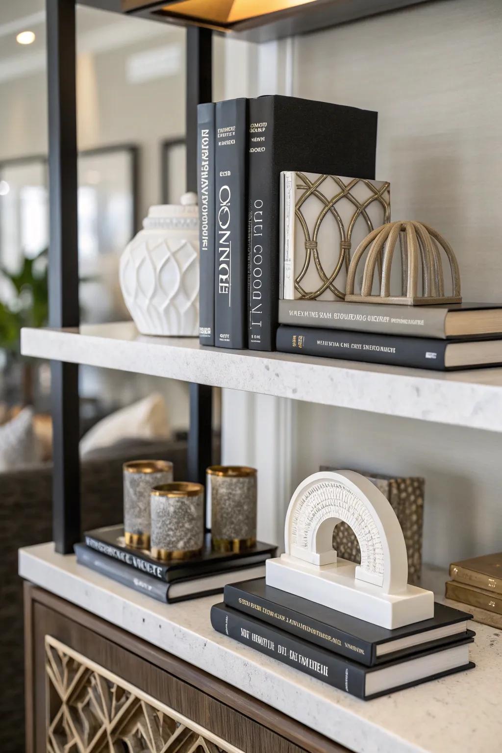 Ornamental shelving supports offer a functional and charming addition to any bookshelf.