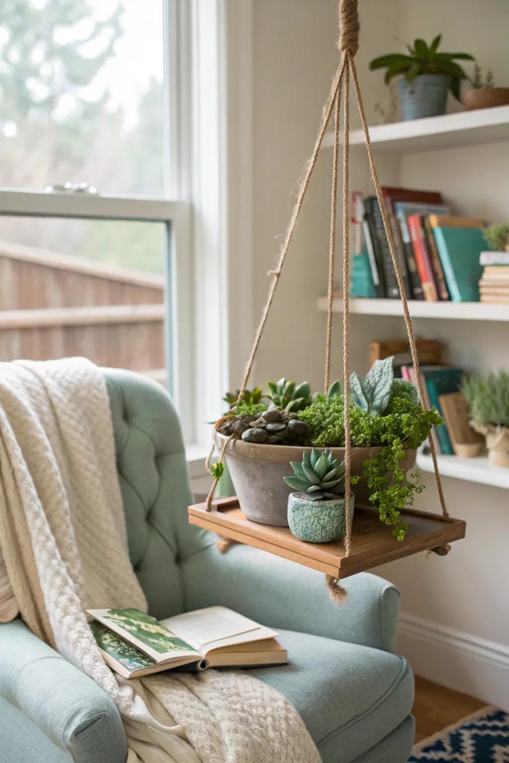 Add character with a DIY succulent ledge.