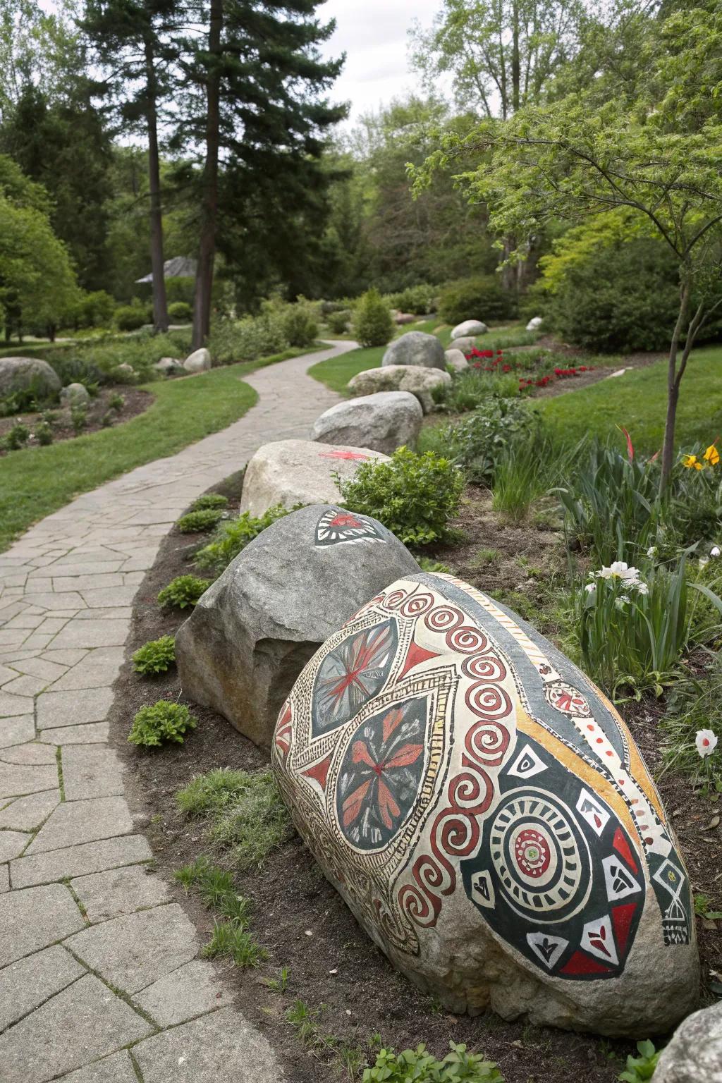 Honor diversity with native pattern rocks.