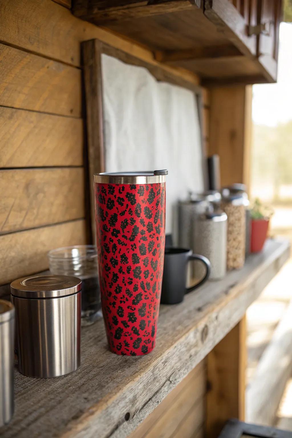 A bold faunal print tumbler for those audacious enough to be distinct.