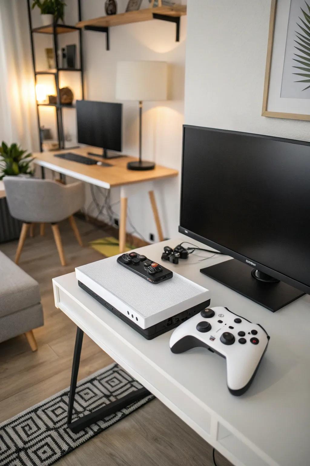 A compact setup that maximizes limited space.