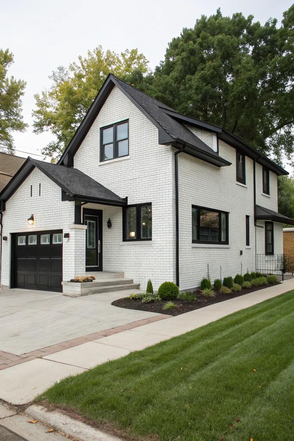 A modern update with ivory-coated brick and ebony trims.
