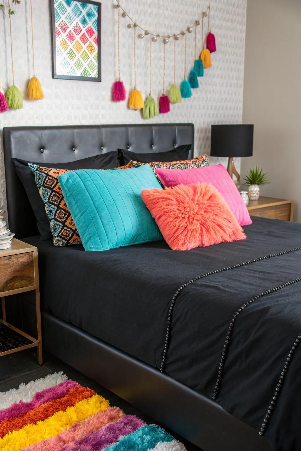 Improving black bedding through color highlights.