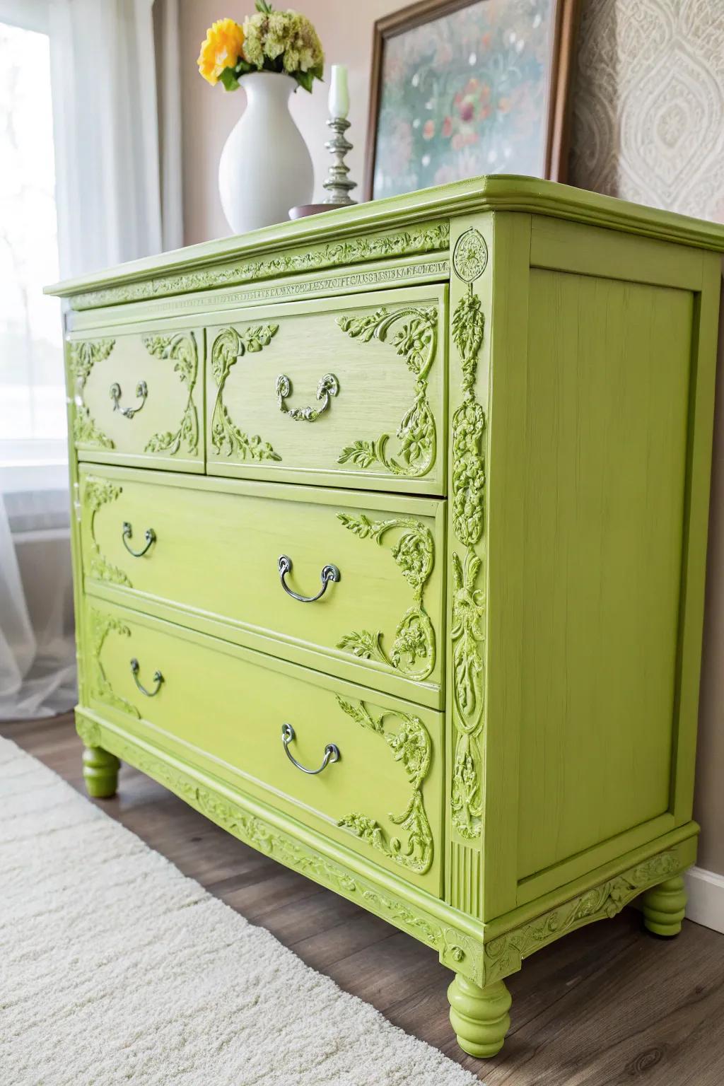 Upcycled vintage pieces inject character and history.