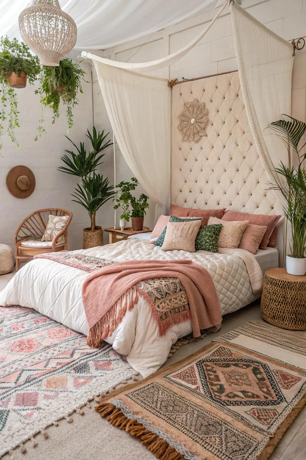 Upholstered walls append an unexpected layer of comfort.