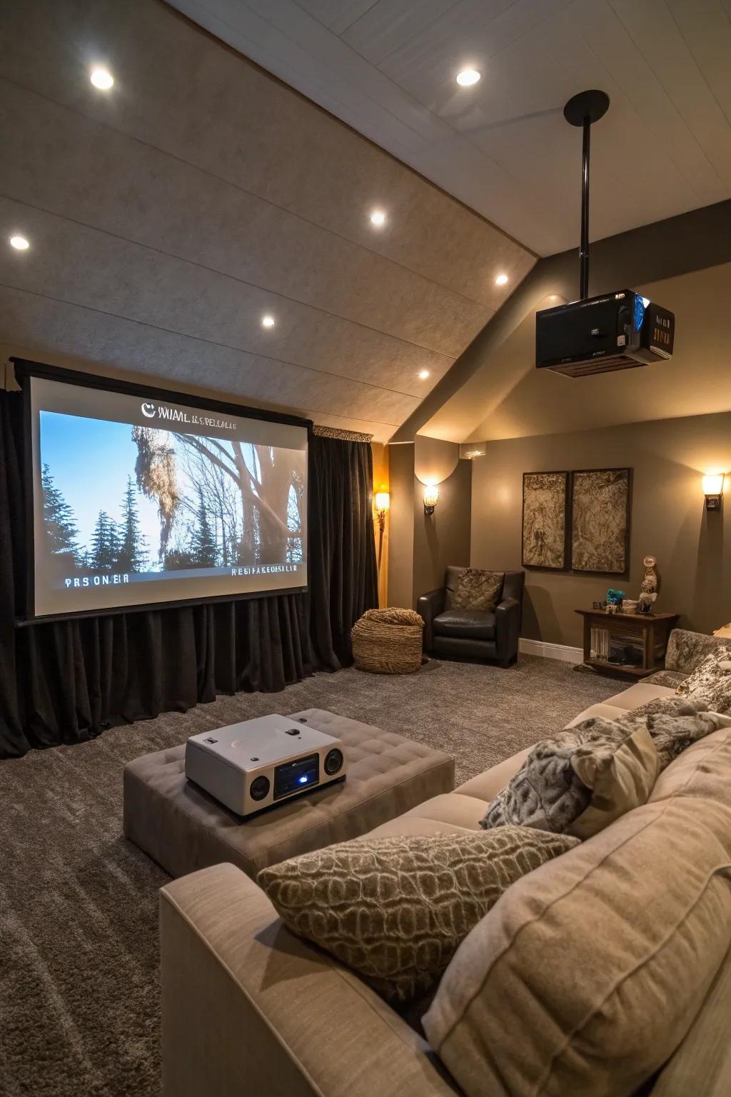 A movie projector turns your bedroom into an at-home cinema.