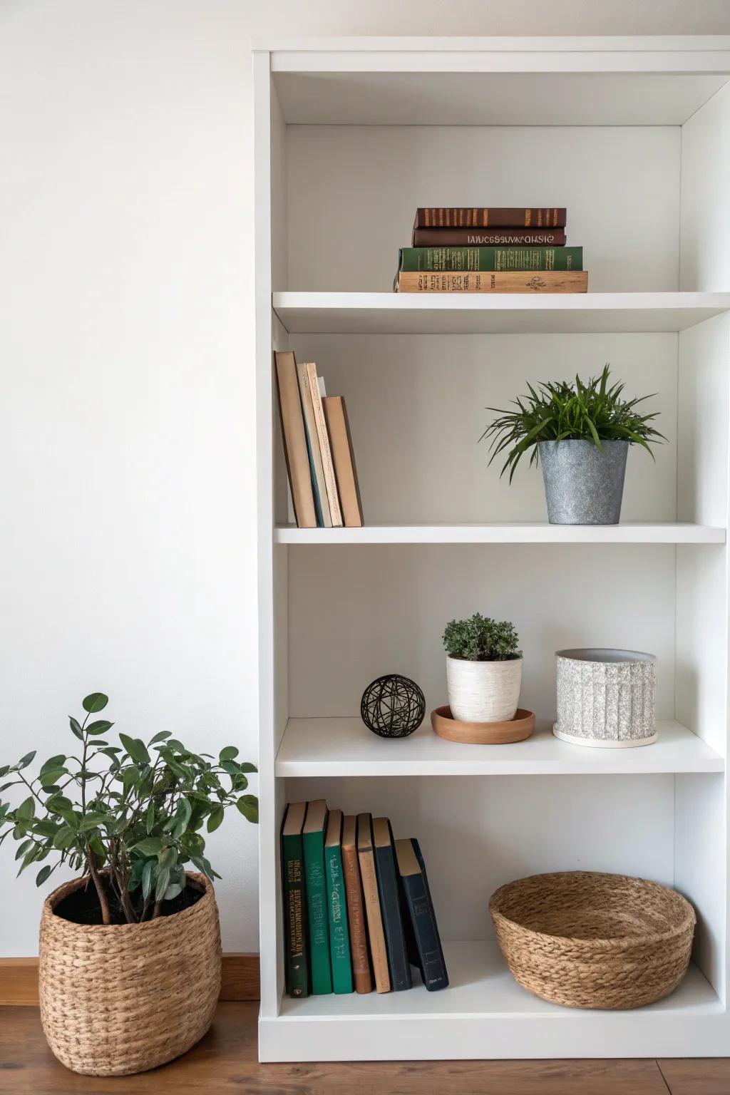 A minimalist bookshelf that creates a greater impact with simplicity and space.