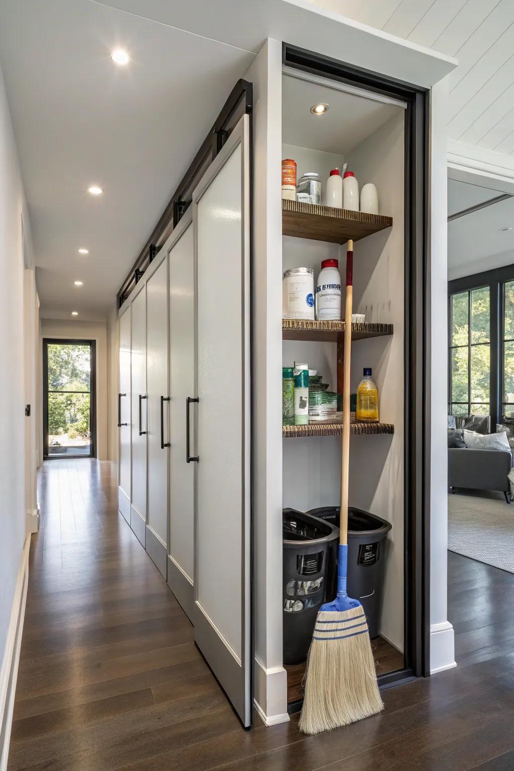 Sliding doors are stylish and save area in your closet.