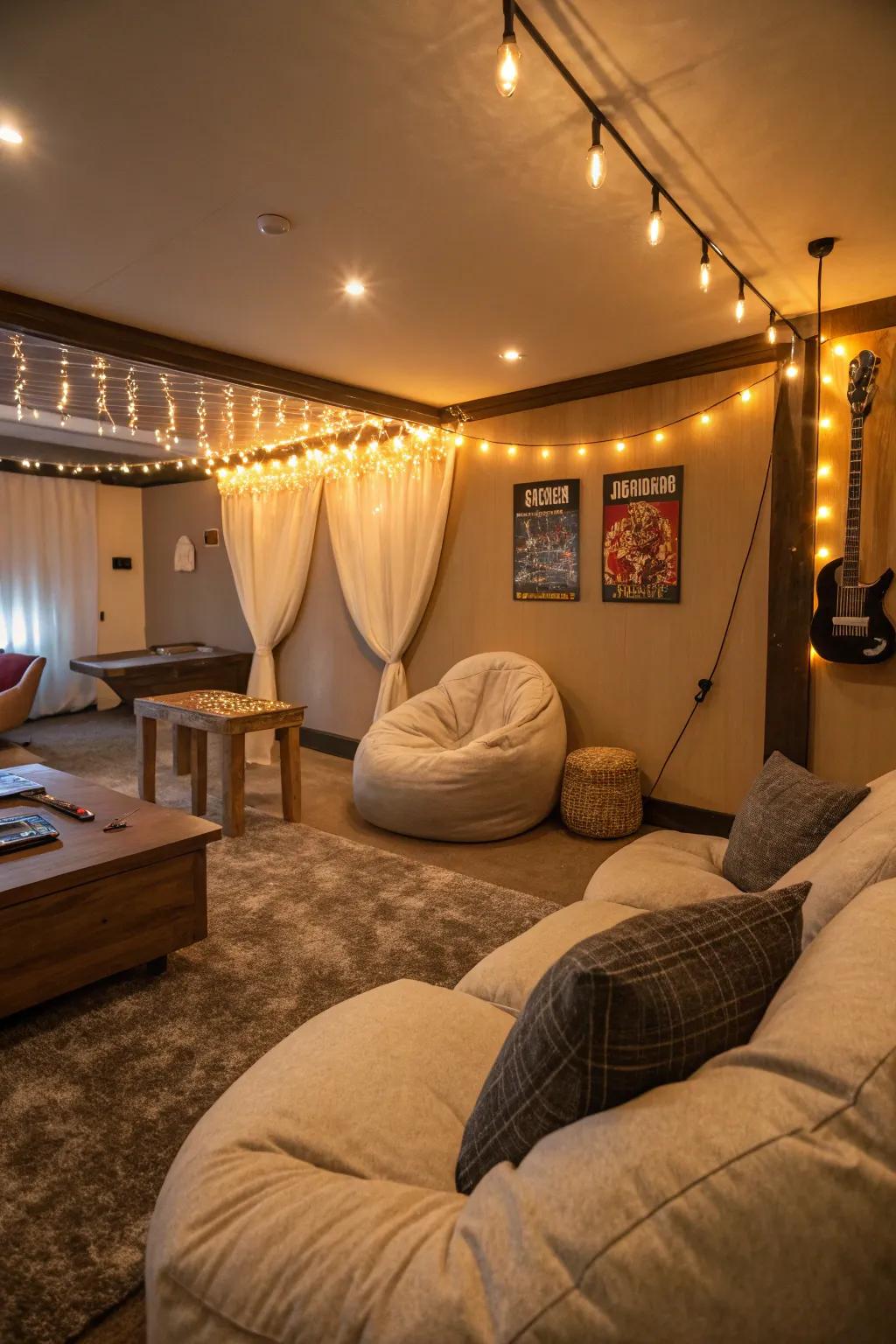 A relax spot offers a snug getaway within your game room.