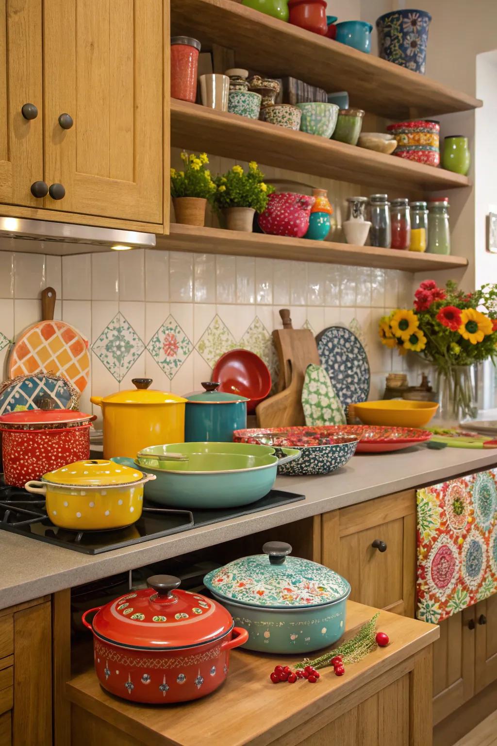 Colorful accessories inject fun and vibrancy.