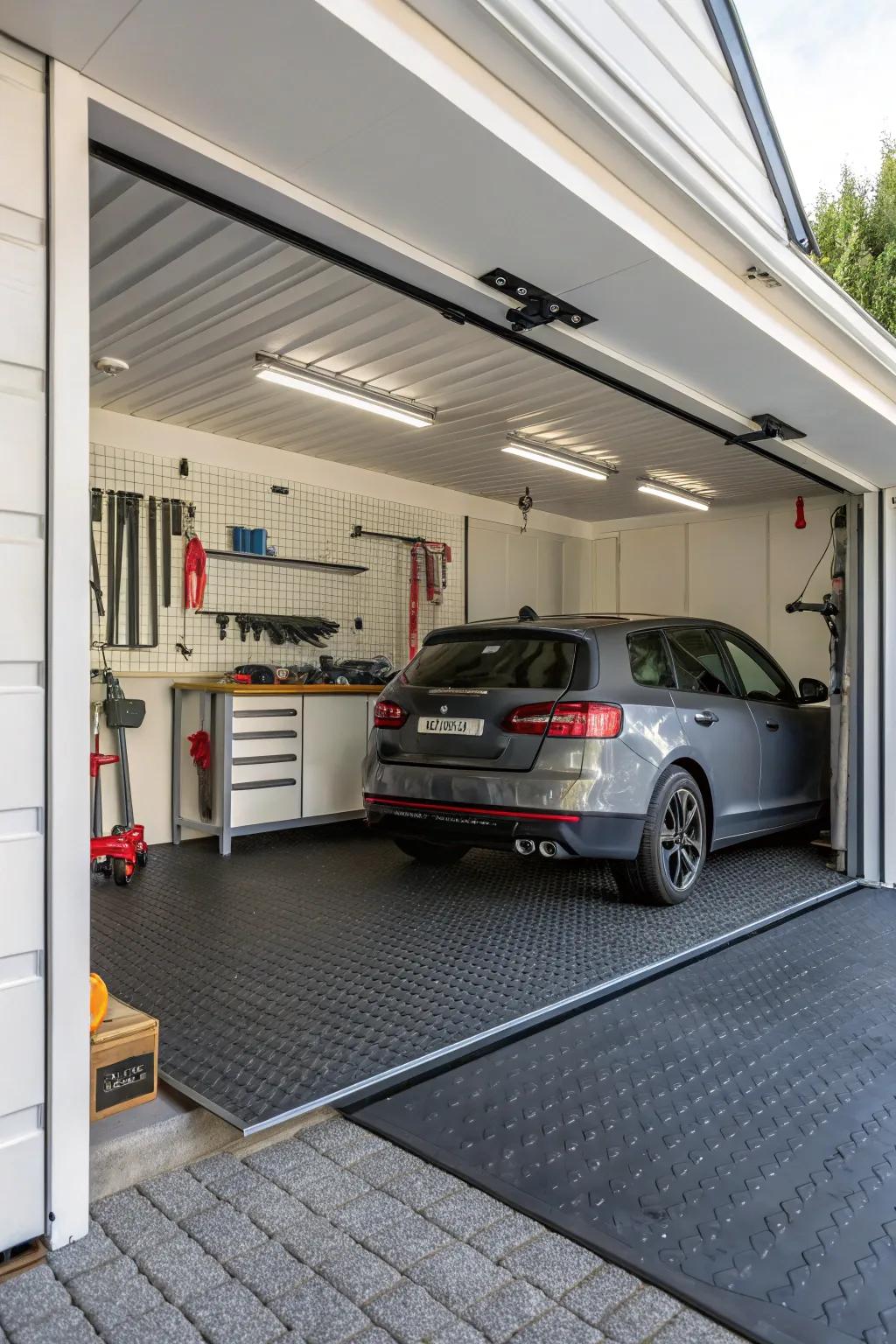 Durable ground furnishes security and ease in your carport.