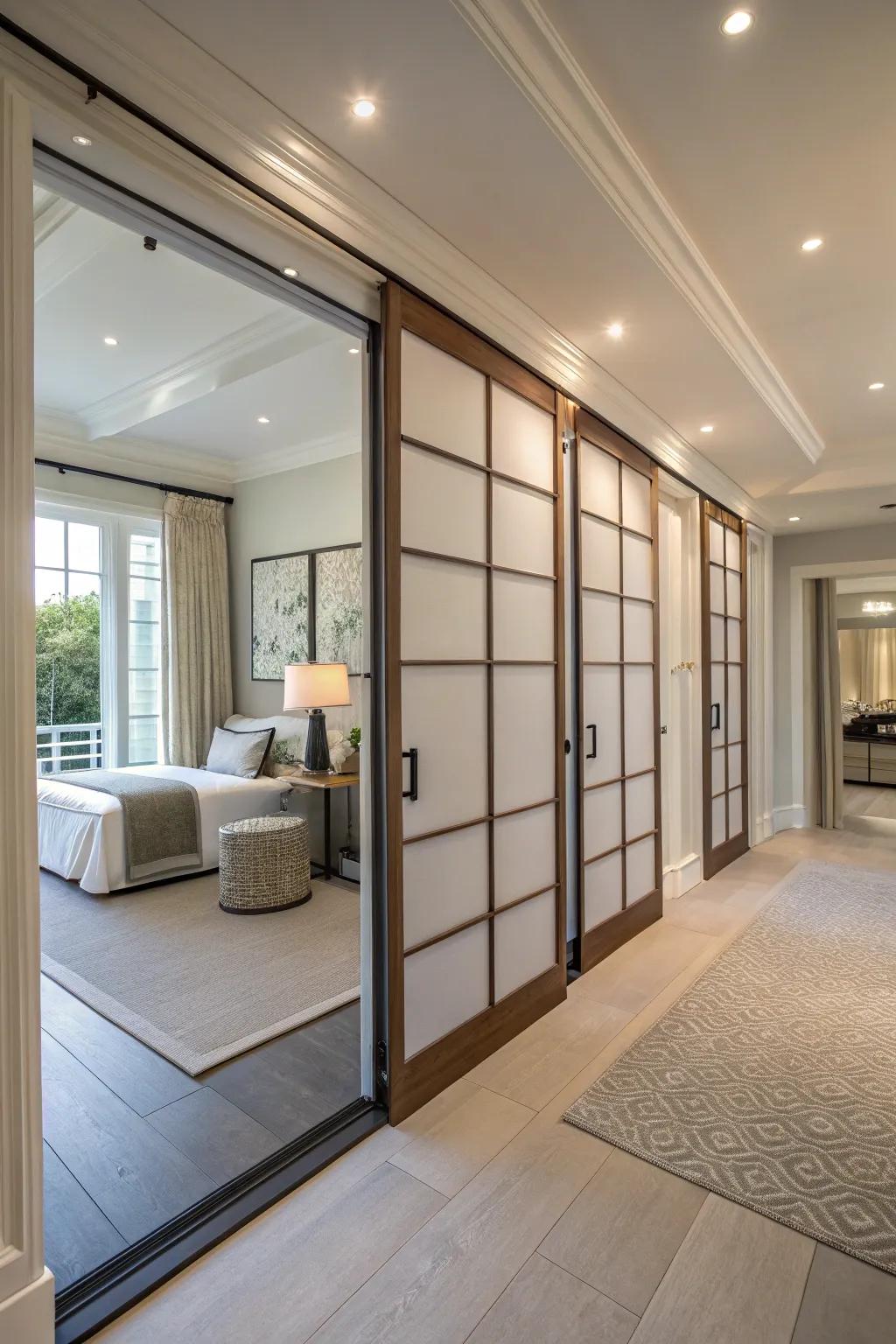 Tailor your space using gliding panels.