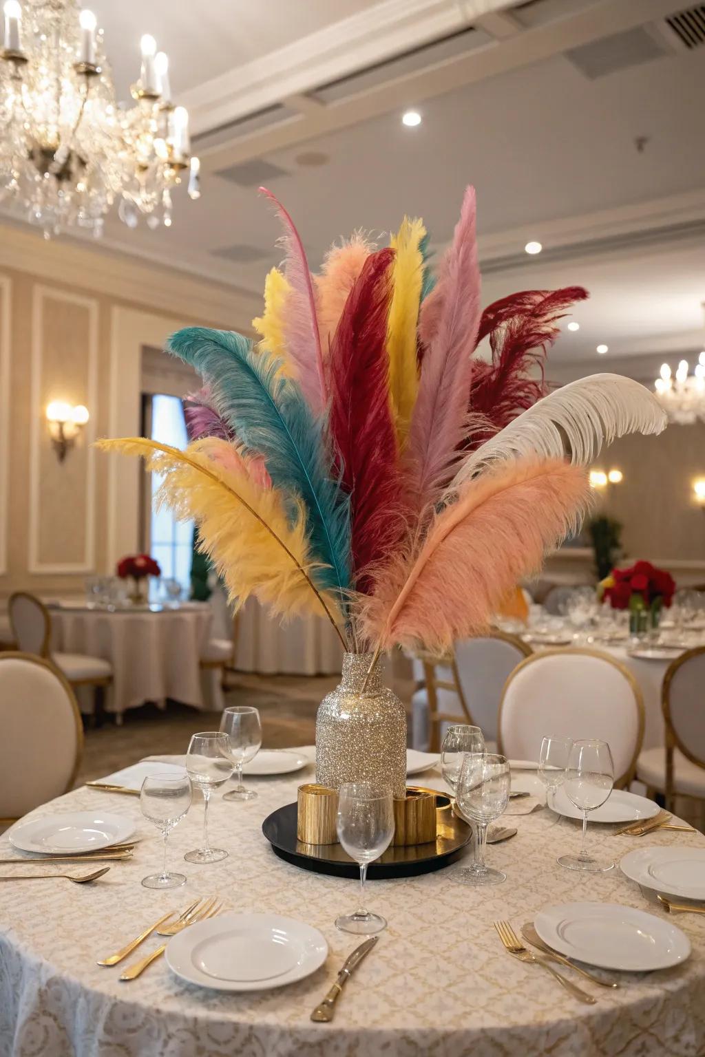 Plumes provide a unique and elegant feature to your centerpiece.