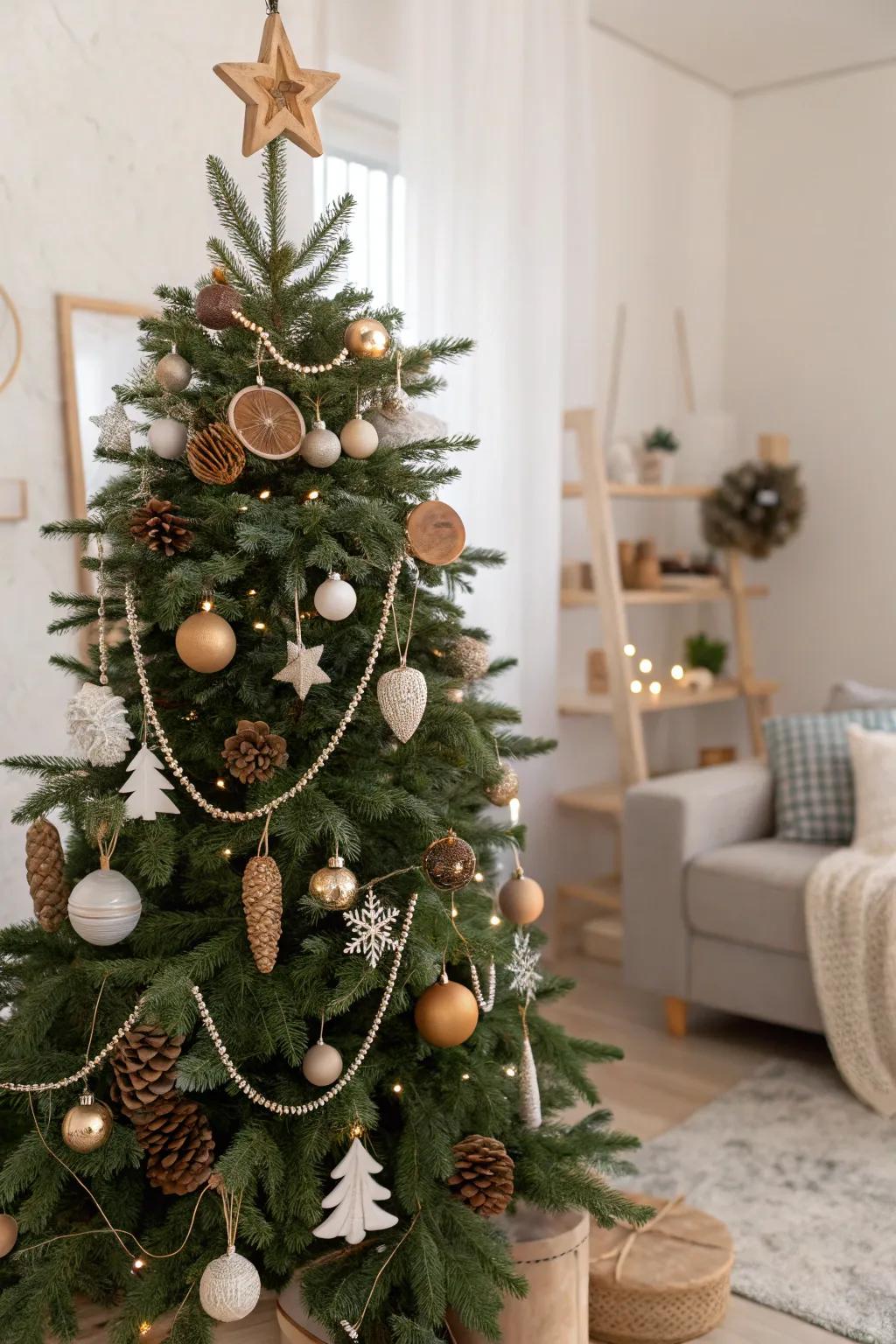 A straightforward and snug Nordic inspired Christmas tree.