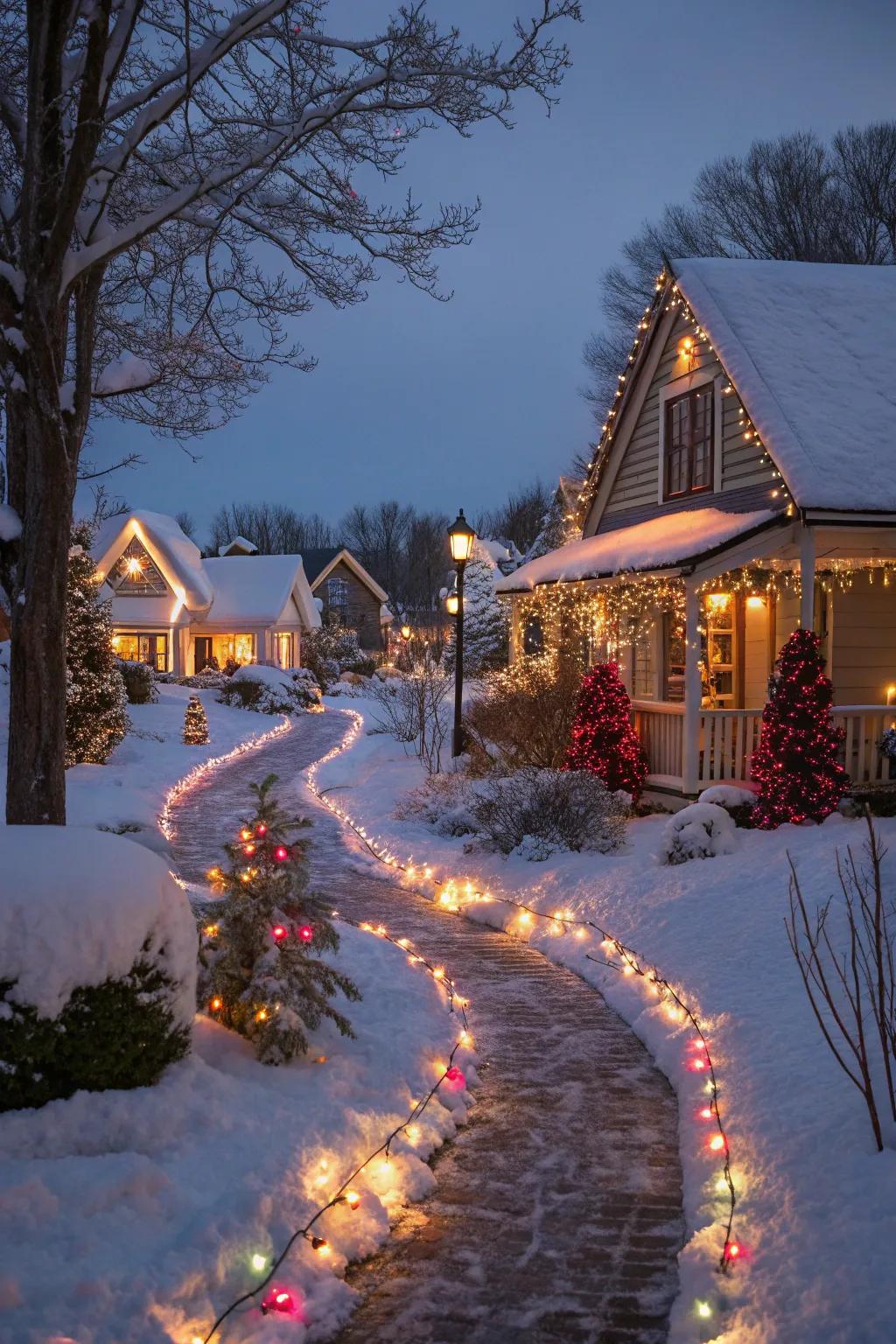 Gleaming pathways engender a bewitching atmosphere.