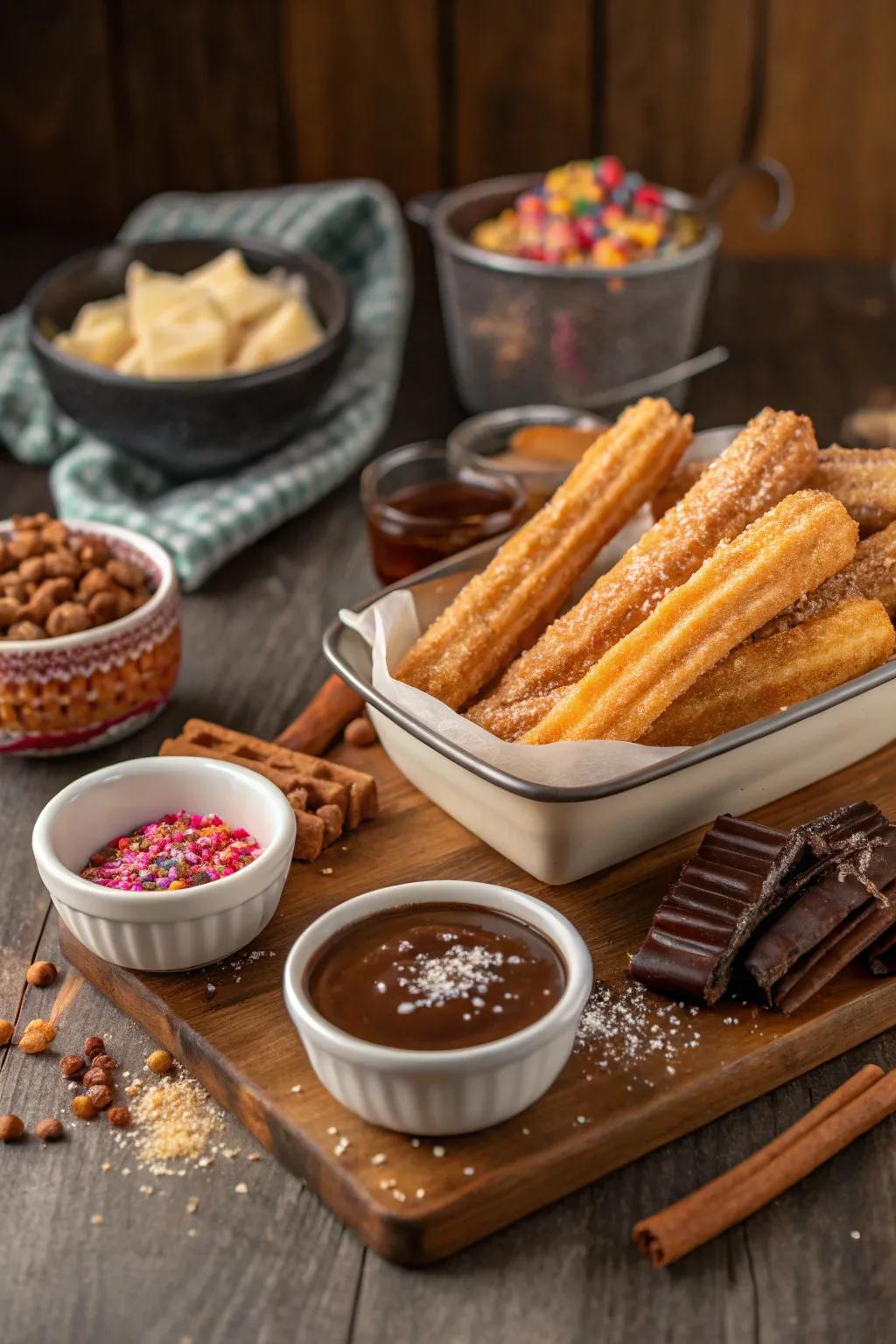 Treat your visitors to a customizable churro counter.