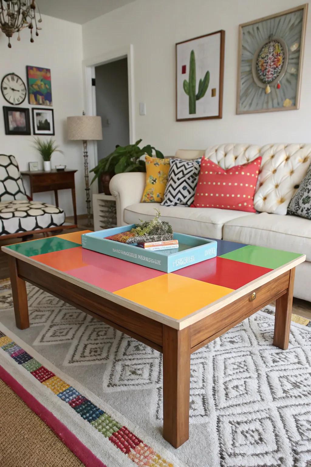 Hue blocking brings vibrant and artistic flair to your space.