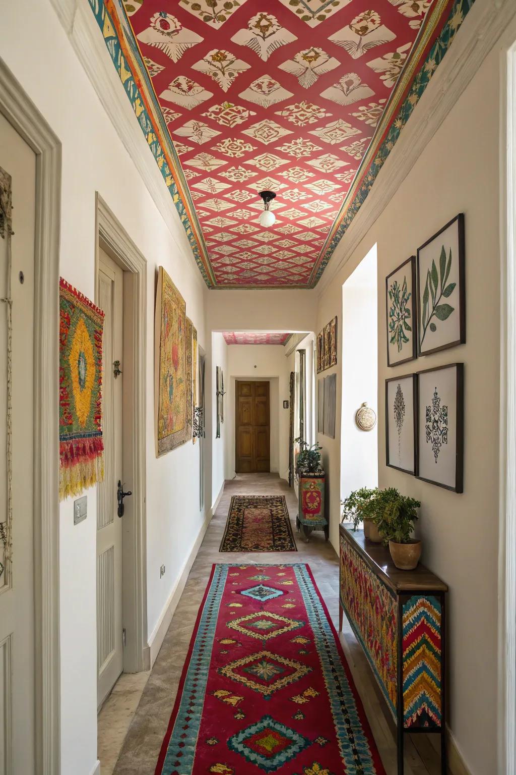 A bold overhead design can define your corridor's character.