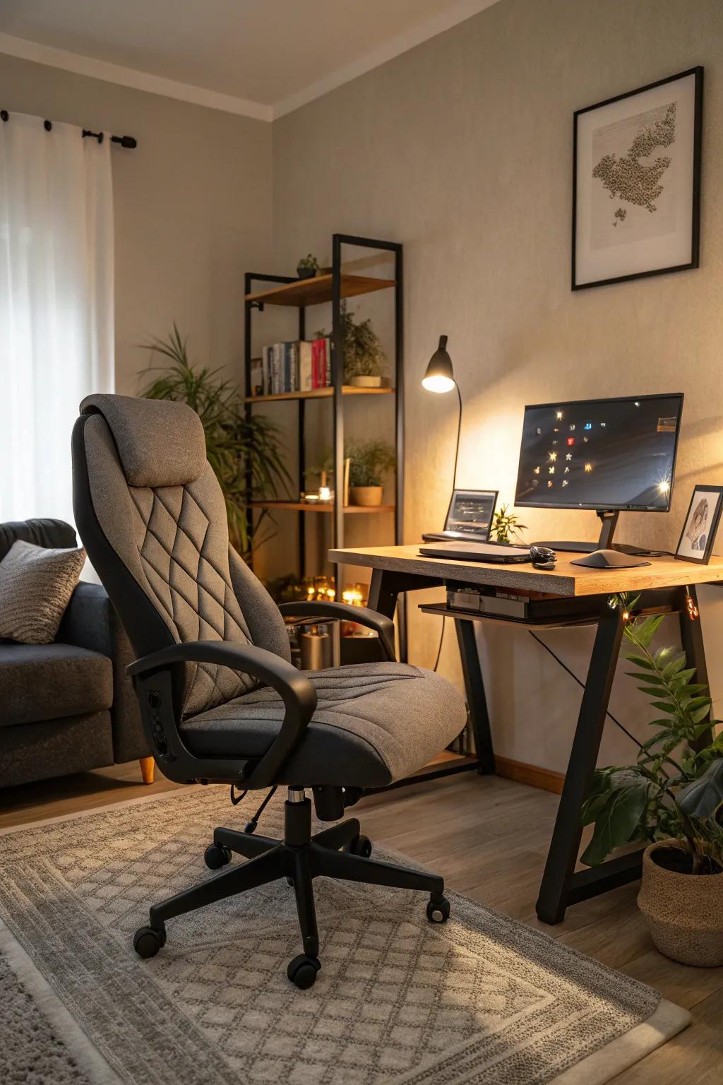 Ergonomic design for a comfortable and productive workspace.