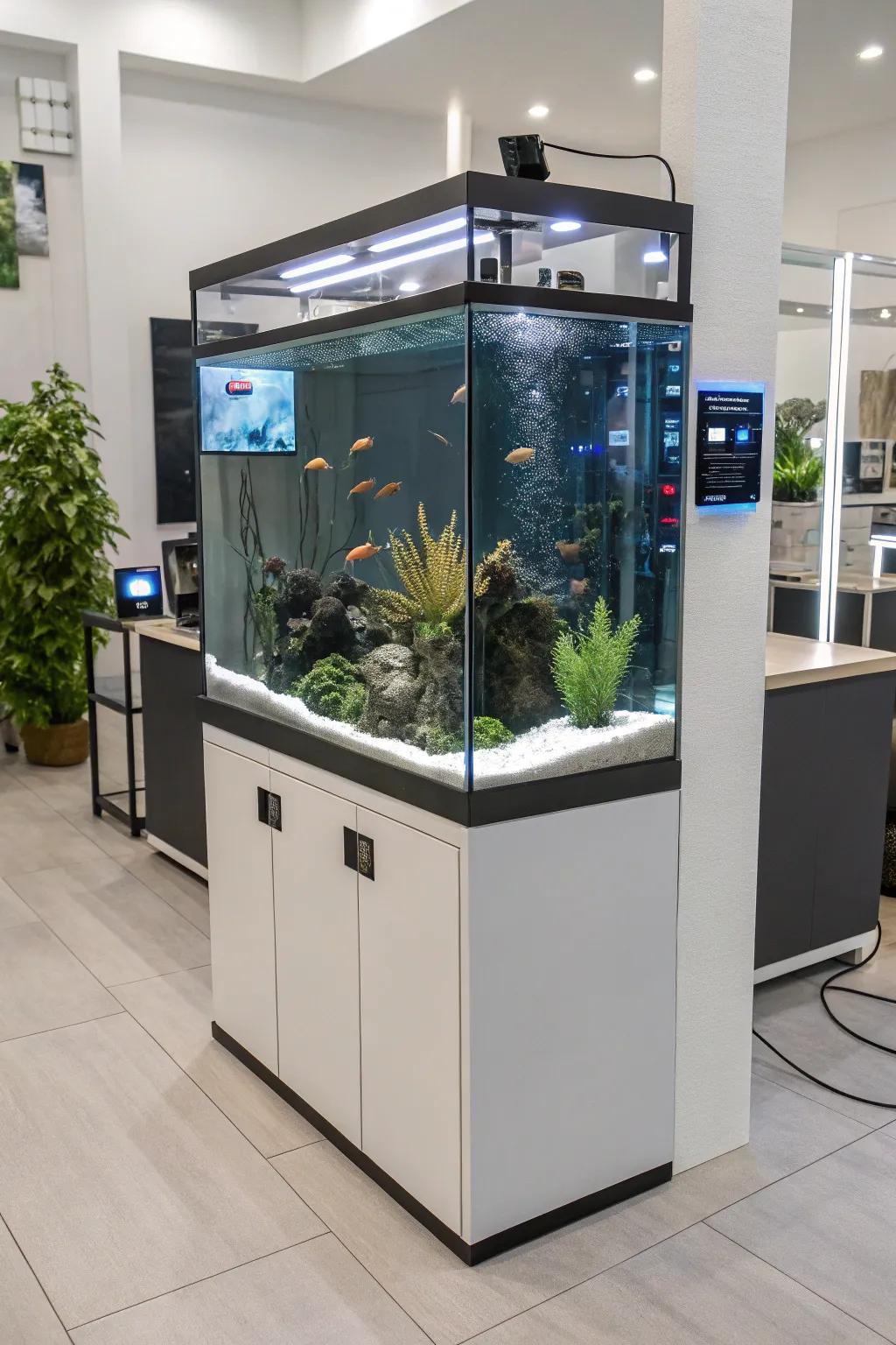 Intelligent technology brings suitability to supervising your fish tank.