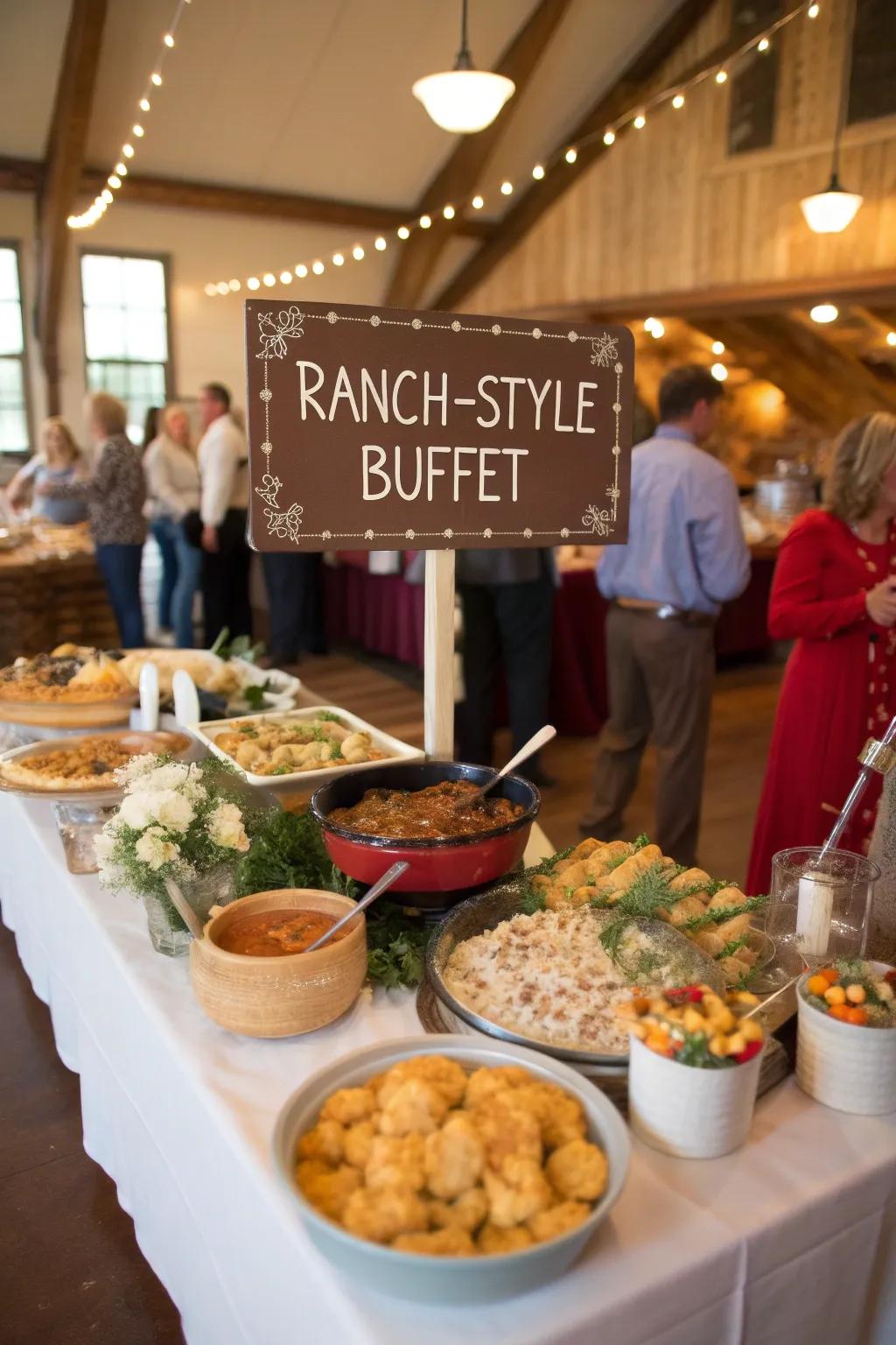 A thematic buffet beefs up the cowgirl chow-down.
