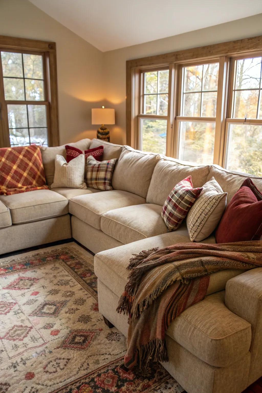 A sectional sofa is perfect for uniting and relaxation.