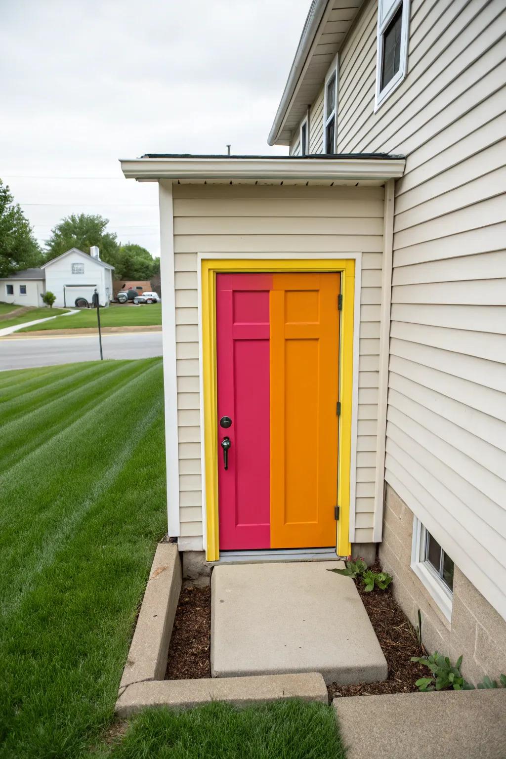 A strong hue selection makes your crawl space door a distinguishing element.