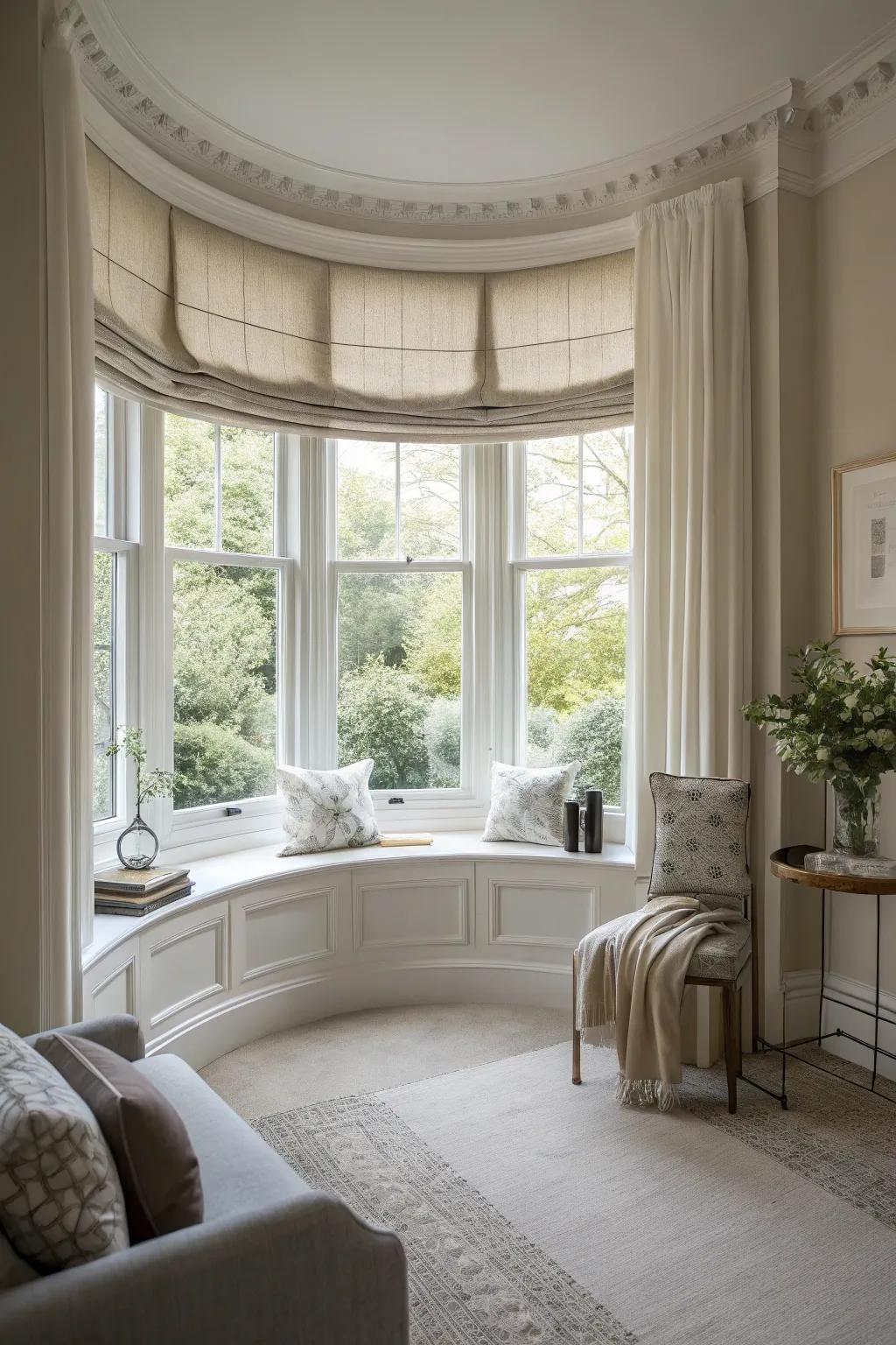 A simplistic and elegant curved bay window design.