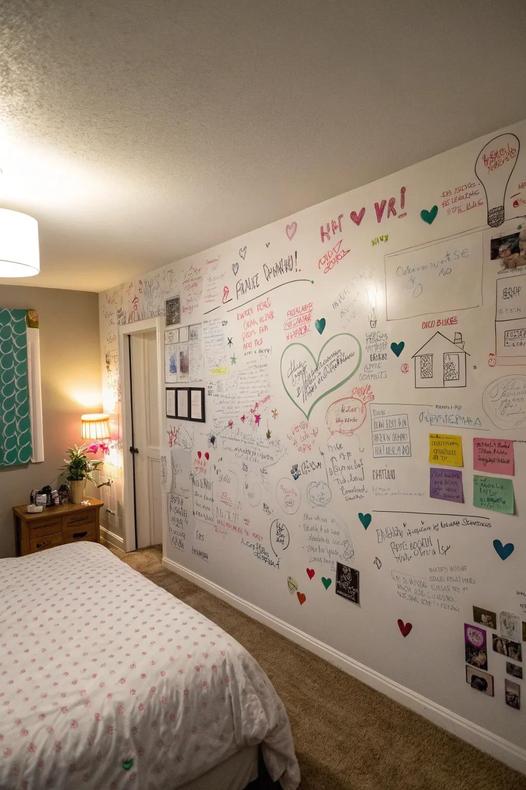 Transform your wall into a giant whiteboard canvas.
