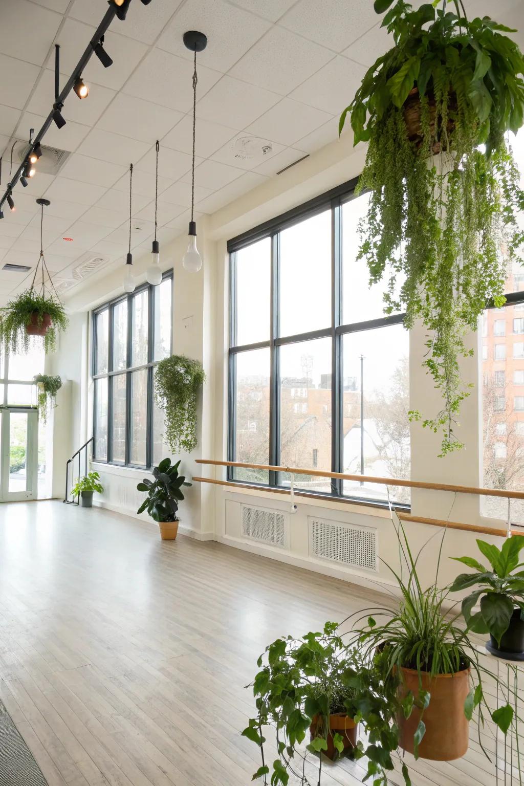 Real plants breathe vitality and energy into the area.