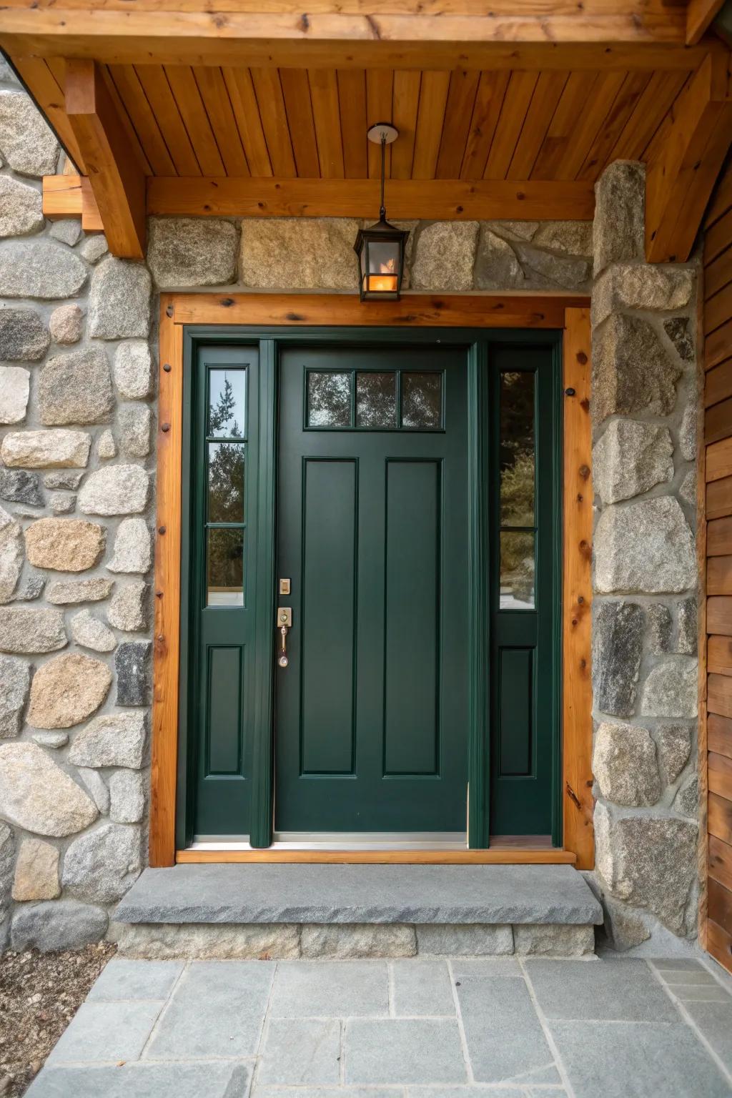 Organic substances establish a grounded and welcoming entrance.