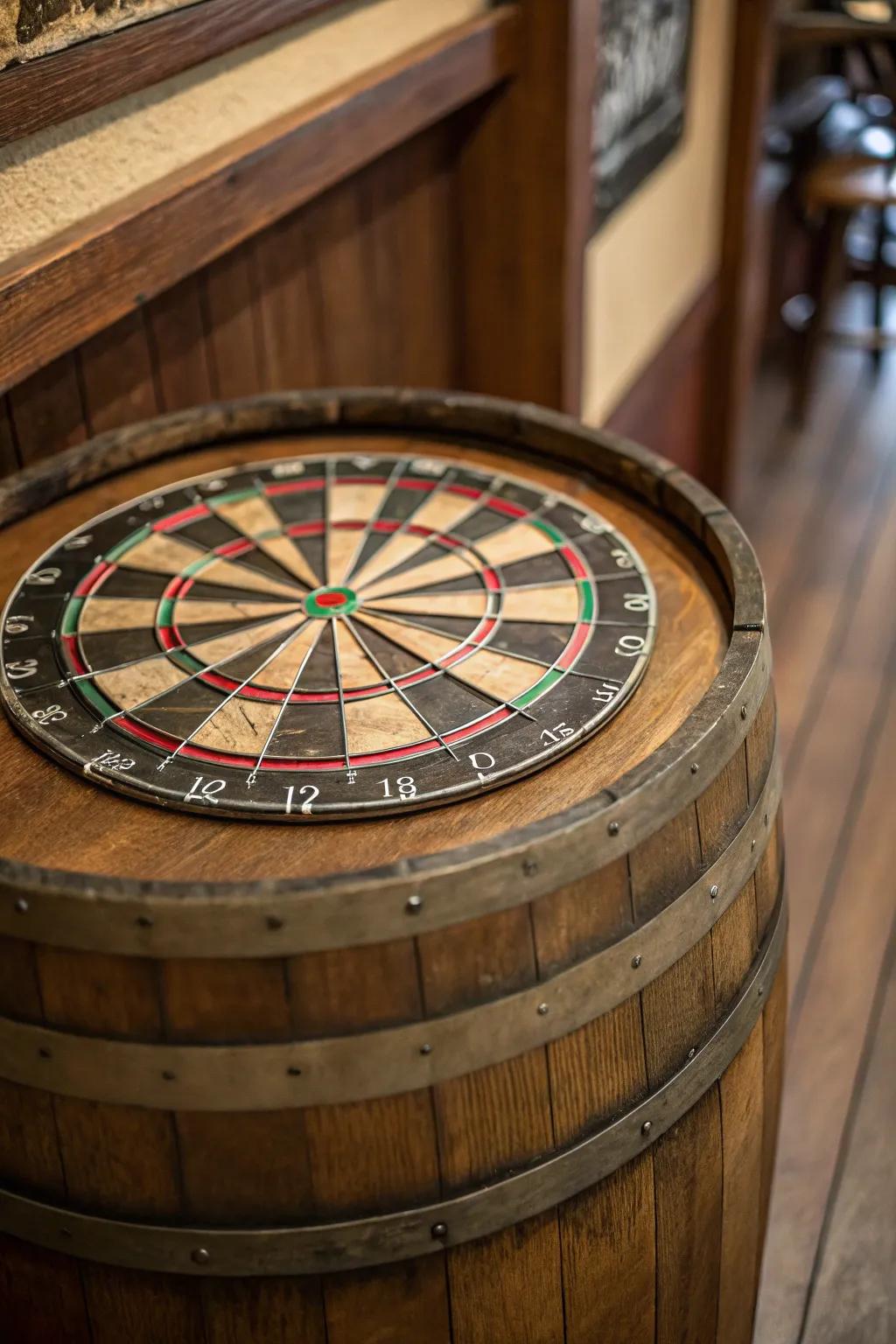 Rustic backboards add character and a personal touch to your dart room.