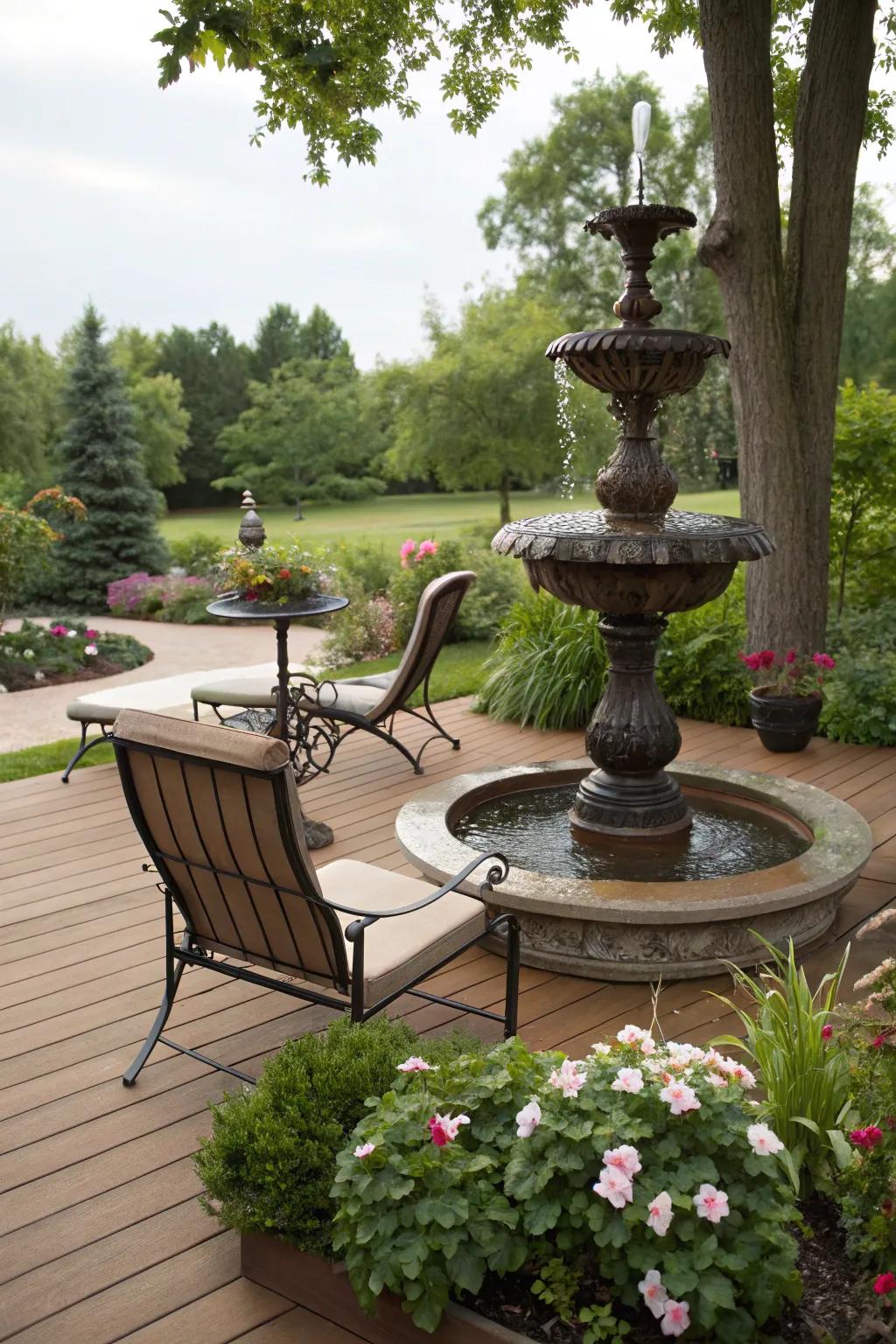 Boost tranquility with a comforting water feature.