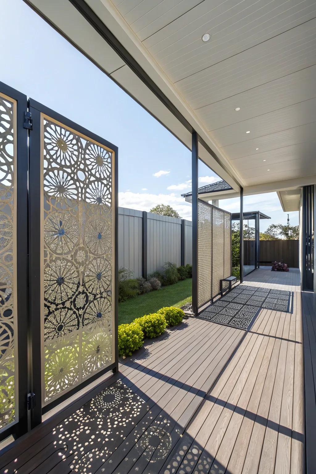 Modernize your deck using laser-cut screens.