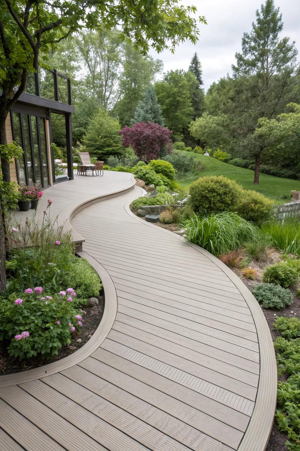 Curved designs infuse elegance and visual interest.