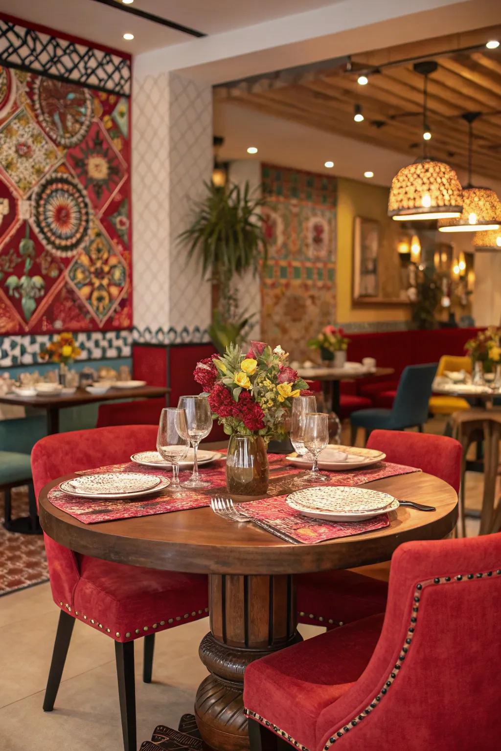 Cherry finish adds a vibrant and bold accent.