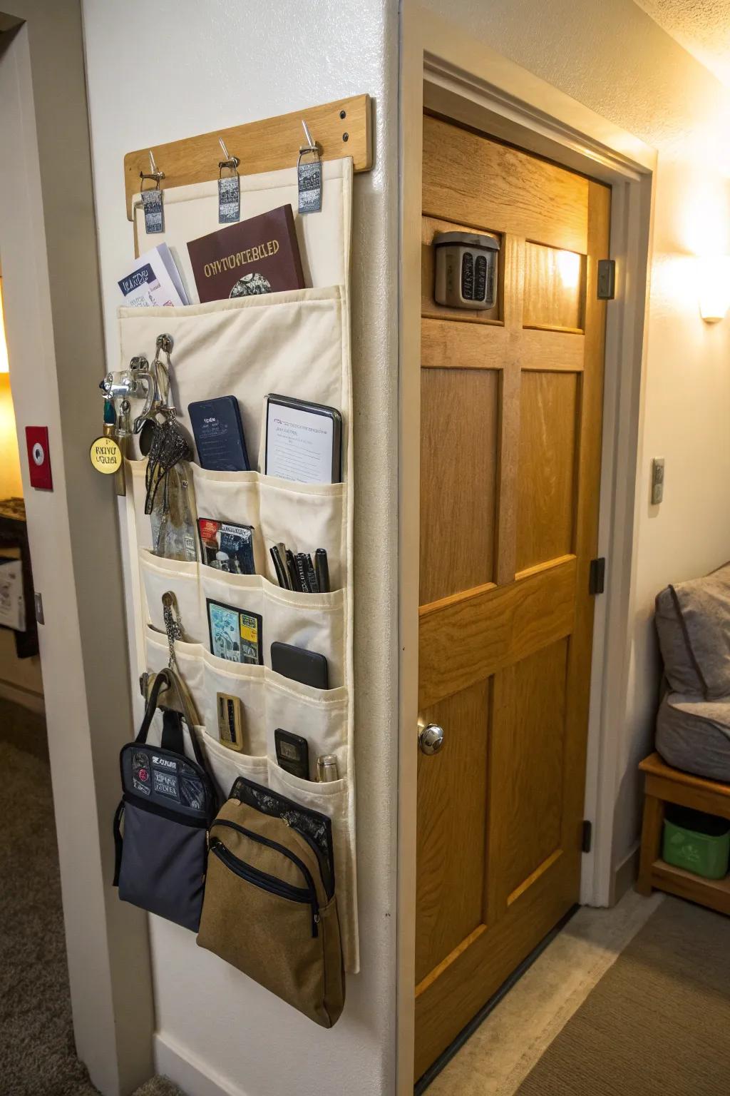Over-the-door solutions add extra storage without taking up space.