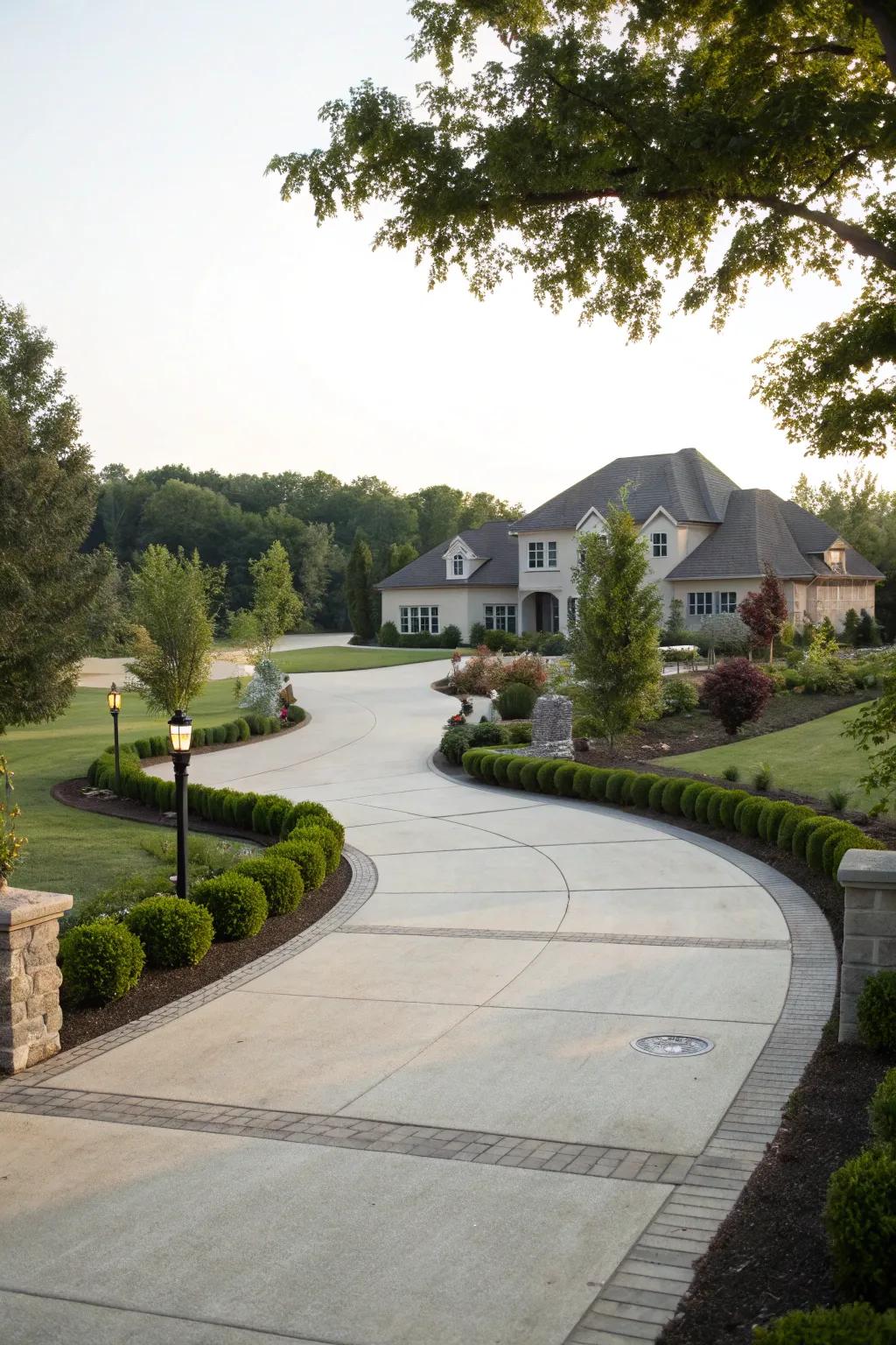 A loop driveway offering convenience and enhanced security.