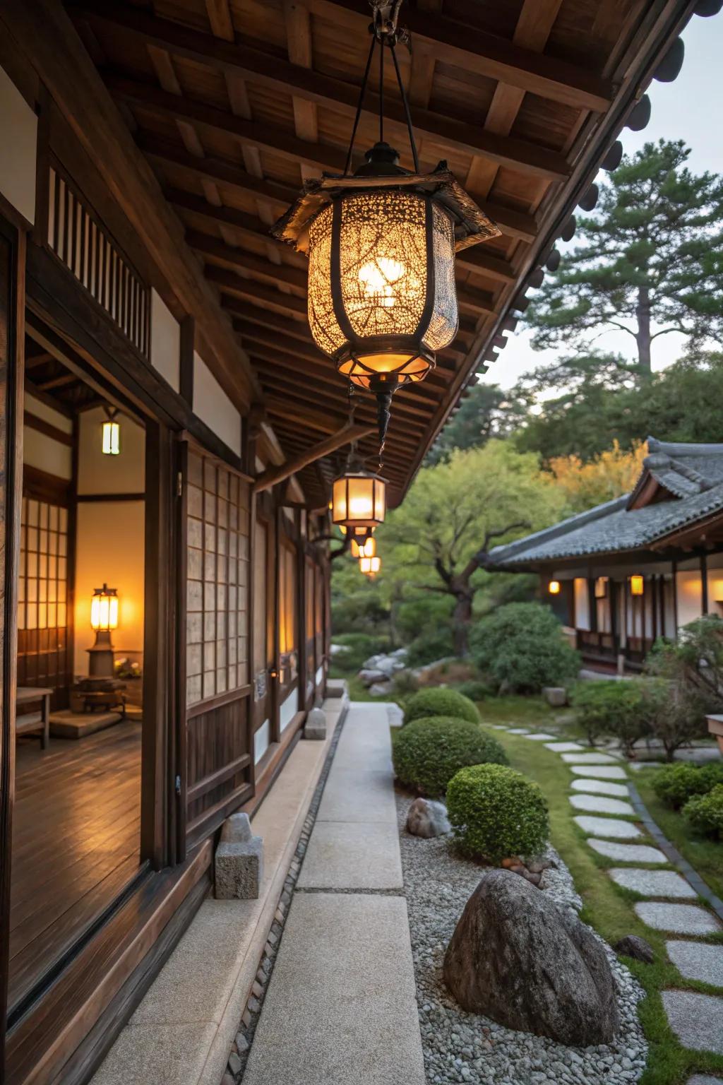 Enhance the ambiance with traditional lanterns.