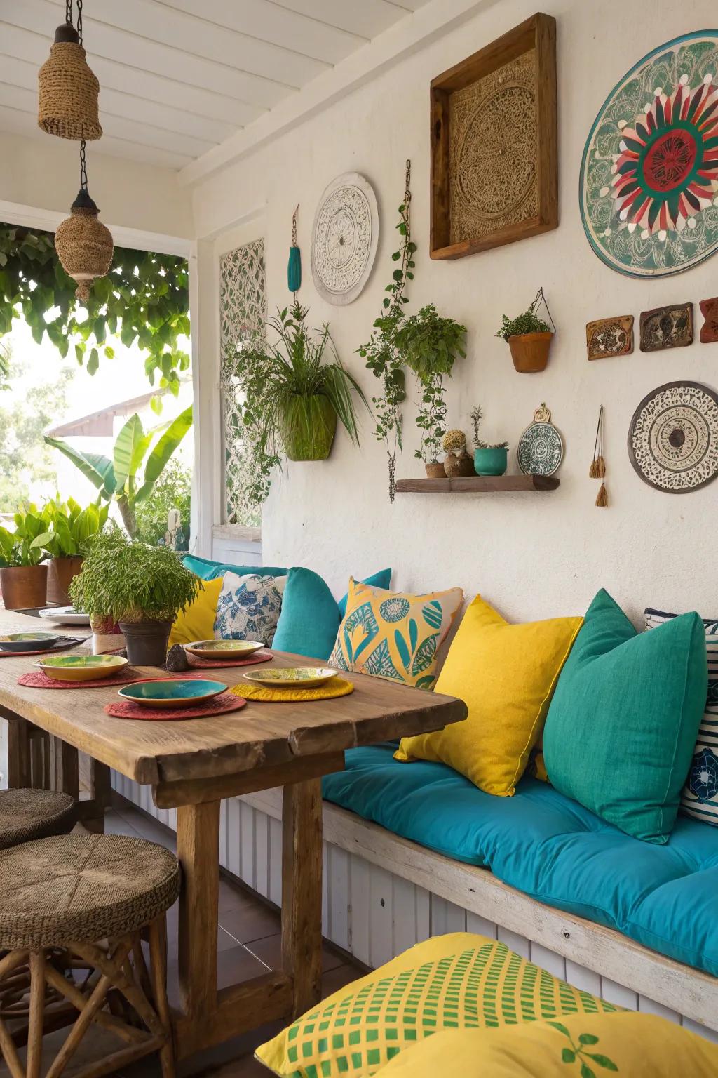 Using colorful accents can add vibrancy and energy to the space.