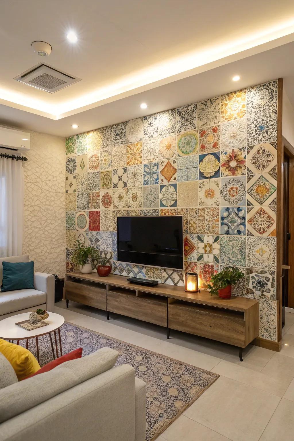 Create a focal point with mosaic tiles.