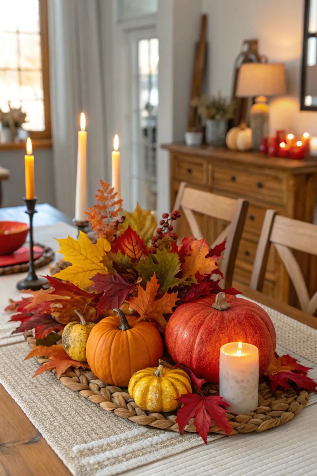 A bold color palette brings your fall table to life.