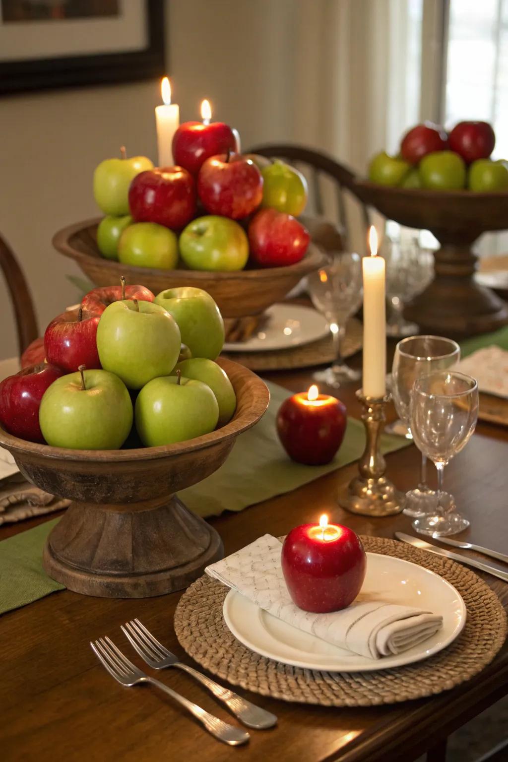Charm your guests with apple-themed decor.