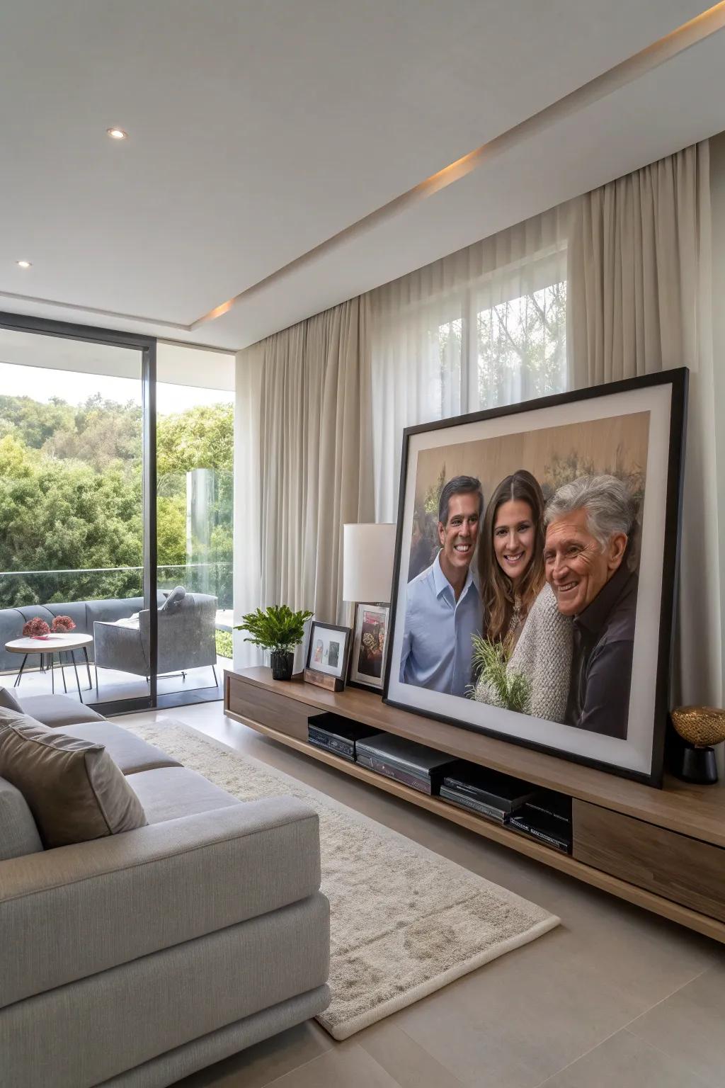 Oversized photos create bold statements.