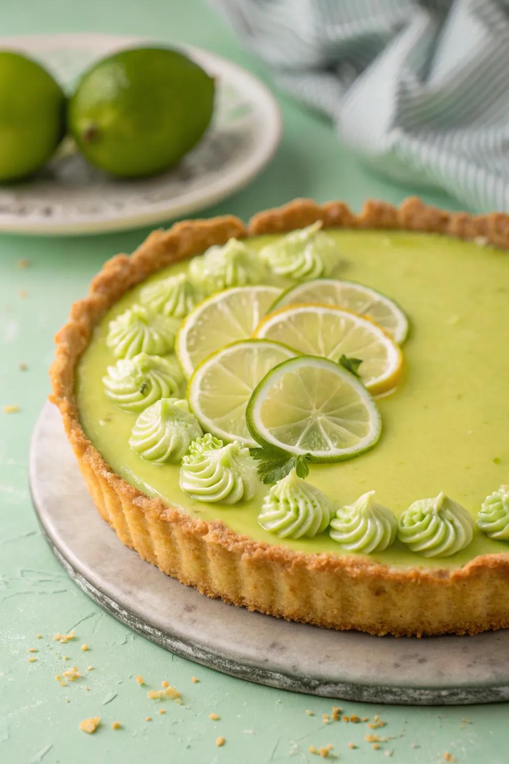 Lime peel twists injecting a whimsical element.