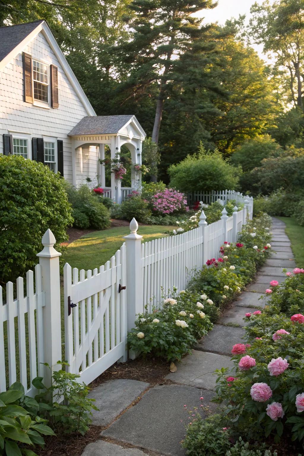 A classic white picket fence never dates.